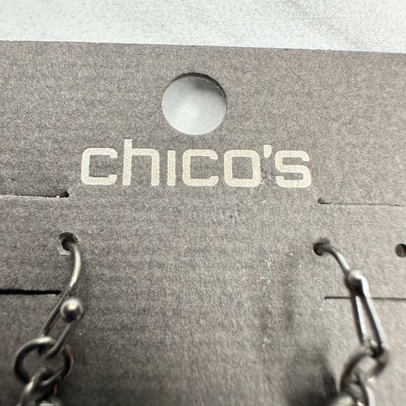 Chico's Amy Drop Rhinestone Earrings Pierced Pair - Picture 3 of 10